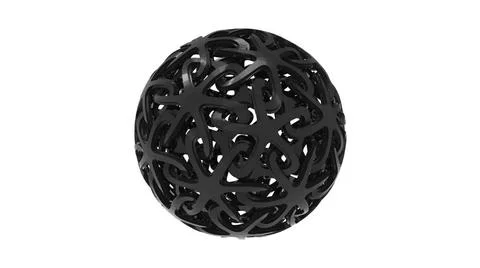3d rendering of a decorative sphere ornament pattern isolated in white 3d ... Foto stock