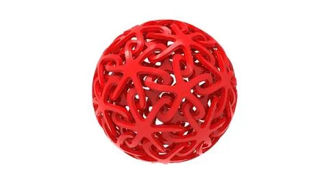 3d rendering of a decorative sphere ornament pattern isolated in white 3d ... Stock Photos