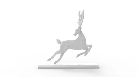 3D rendering of a deer in jump flight leap wild life animal isolated Stock Illustration