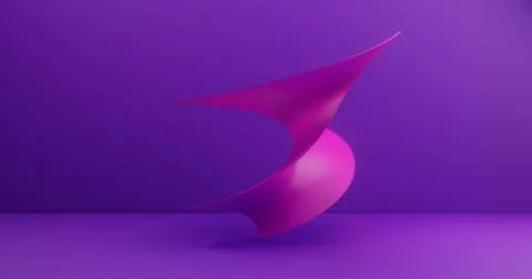 3d rendering. Deformed or curved flat on the background of ultra-violet canva Stock Illustration