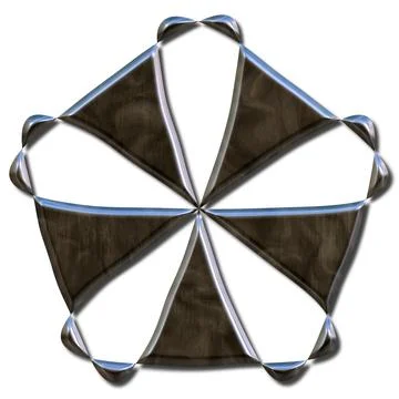 3D rendering of delicate metallic symbol Stock Illustration