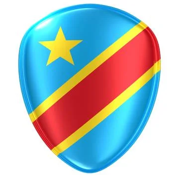 3d rendering of a Democratic Republic of Congo flag icon. Stock Illustration