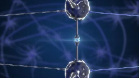 3d rendering of dendrite of an axon, slender projection of a nerve cell. Stock Illustration