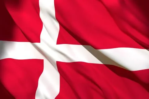 3d rendering of Denmark flag Stock Illustration