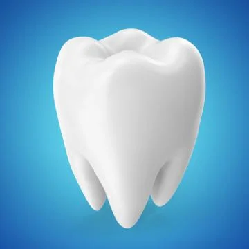 3D rendering dental care tooth design elements on blue background Stock Illustration