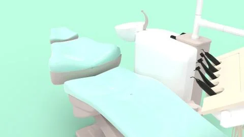 3d rendering of a dentist chair isolated in studio background 스톡 일러스트