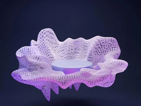 3D rendering design of abstract figure; template pedestal for the product in Stock Illustration