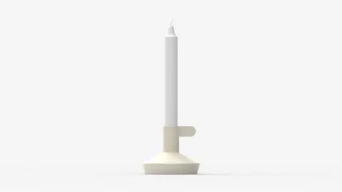 3d rendering of a design candle in a standard isolated in studio background Illustrazione stock
