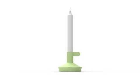 3d rendering of a design candle in a standard isolated in studio background Illustrazione stock
