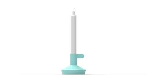 3d rendering of a design candle in a standard isolated in studio background Stockillustratie