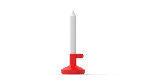 3d rendering of a design candle in a standard isolated in studio background Illustrazione stock
