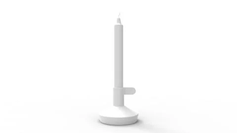 3d rendering of a design candle in a standard isolated in studio background Illustrazione stock