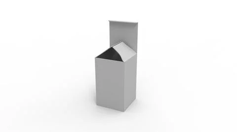 3D rendering of a design mockup template of a cardboard product packaging box Stock Illustration