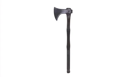 3D Rendering of a detailed axe design in a minimalist style Stock Footage 284237914