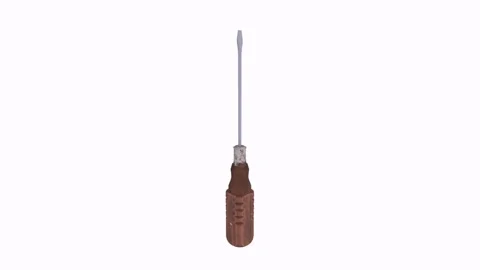 3D rendering of a detailed screwdriver with a realistic handle design Stock-Footage 297584508
