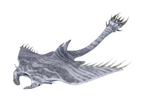 3D Rendering Devil Ray on White Stock Illustration