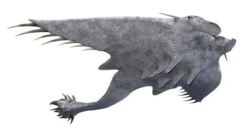 3D Rendering Devil Ray on White Stock Illustration