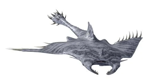 3D Rendering Devil Ray on White Stock Illustration