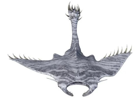 3D Rendering Devil Ray on White Illustrazione stock