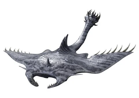 3D Rendering Devil Ray on White Stock Illustration