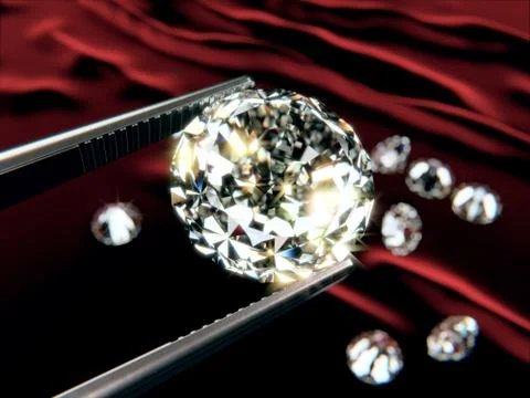 3D Rendering of a diamond close-up inspection Stock Illustration