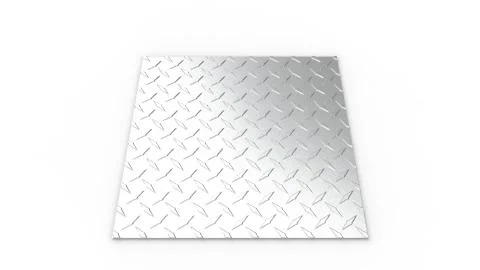 3d rendering of a diamond plate isolated in white studio background Stock Illustration