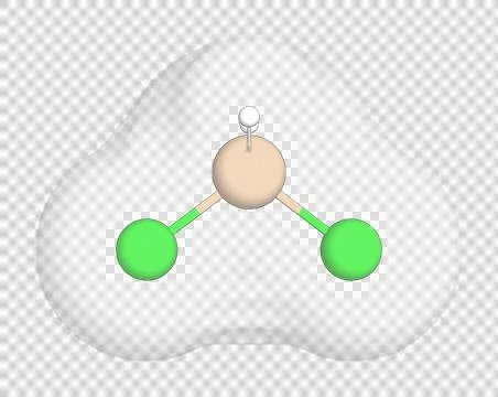 3D rendering of Dichlorosilane over a transparent background. Stock Illustration
