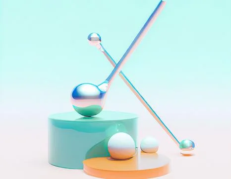 3d rendering of different abstract shiny objects. Stock Illustration