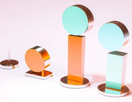 3d rendering of different abstract shiny objects. 스톡 일러스트