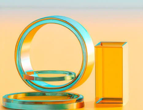 3d rendering of different abstract shiny objects. イラスト素材