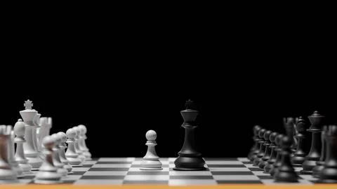 3D rendering different for competition gold king versus slave chess. Stock Photos