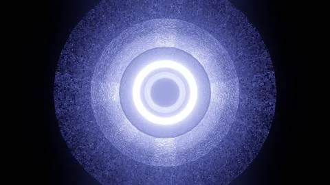 A 3D rendering of different layers of white circles on the black background - Stock Illustration