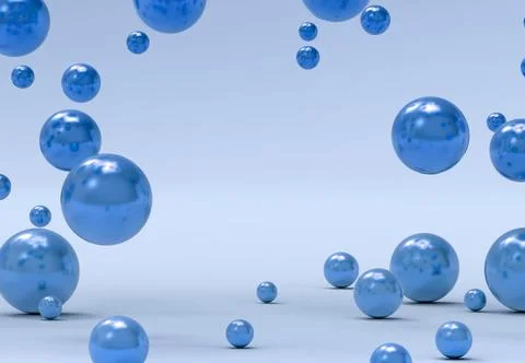 3d rendering of different spheres. Abstract minimalistic backdrop for cosmetics Stock Illustration