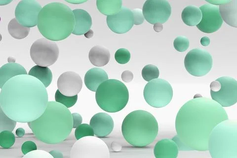 3d rendering of different spheres. Abstract minimalistic backdrop for cosmetics Stock Illustration