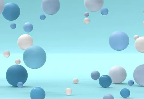 3d rendering of different spheres. Abstract minimalistic backdrop for cosmetics Stock Illustration
