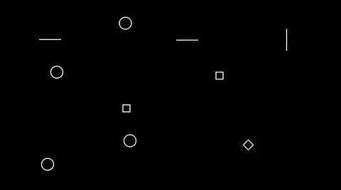 3D rendering digital background with set of blinking geometric elements Stock Illustration