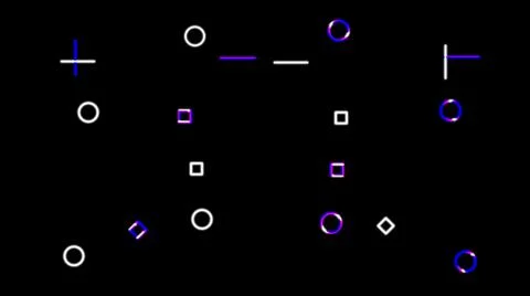 3D rendering digital background with set of blinking geometric elements Stock Illustration