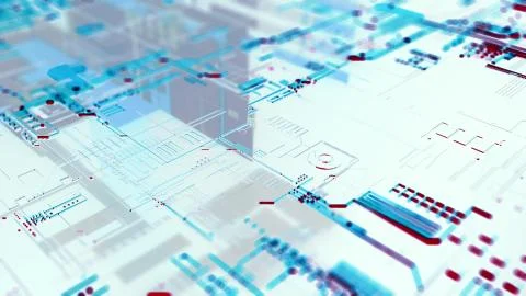 3D rendering. Digital binary data and electronic circuit board. Cyber security Stock Illustration
