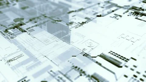 3D rendering. Digital binary data and electronic circuit board. Cyber security Stock Illustration