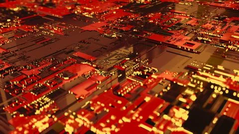 3D rendering. Digital binary data and electronic circuit board. Cyber security Stock Illustration