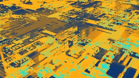 3D rendering. Digital binary data and electronic circuit board. Cyber security Stock Illustration
