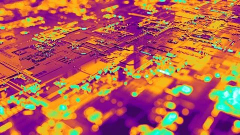 3D rendering. Digital binary data and electronic circuit board. Cyber security Illustrazione stock