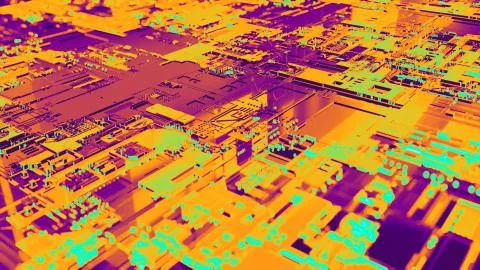 3D rendering. Digital binary data and electronic circuit board. Cyber security Stock Illustration