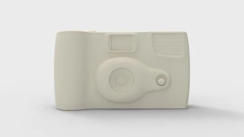 3d rendering of a digital camera isolated in studio background Stock Illustration