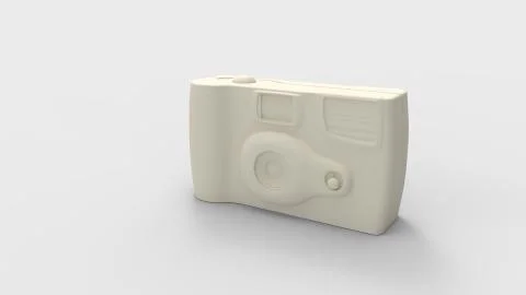 3d rendering of a digital camera isolated in studio background Stock Illustration