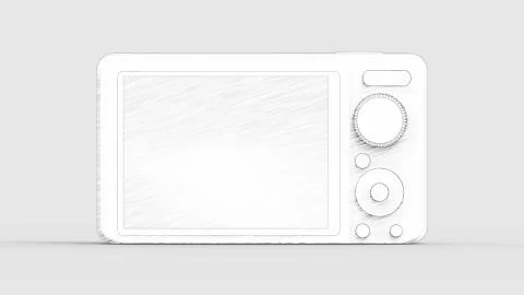 3d rendering of a digital camera isolated in studio background Stock Illustration