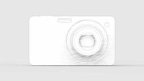 3d rendering of a digital camera isolated in studio background Stock Illustration