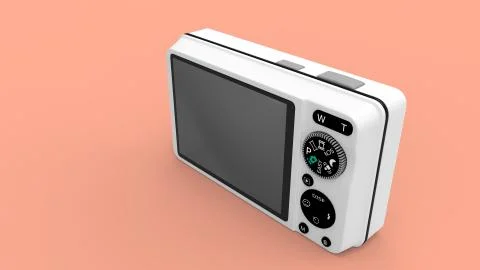 3d rendering of a digital camera isolated in studio background Stock Illustration