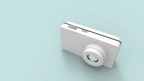 3d rendering of a digital camera isolated in studio background Stock Illustration