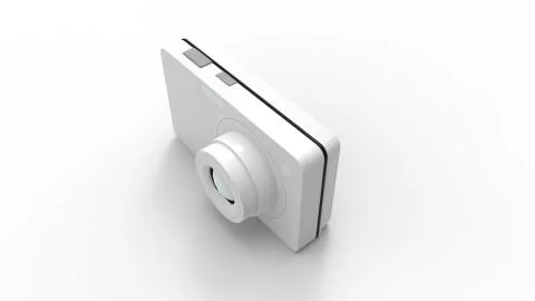 3d rendering of a digital camera isolated in studio background Stock Illustration